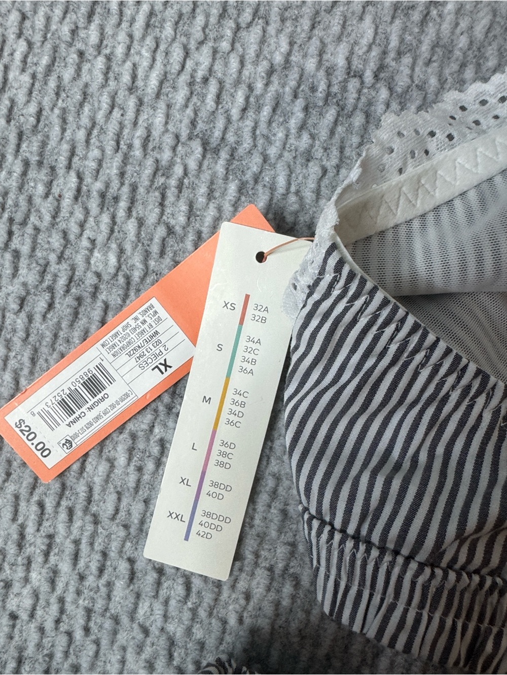Colsie Sleepwear Lounge Set XL Grey & White NWT - Picture 7 of 9